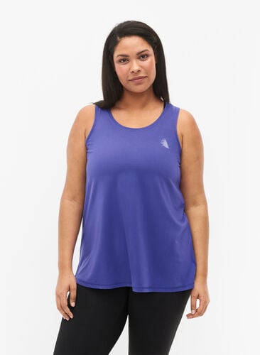 Plain-coloured sports top with round neck, Liberty, Model image number 0