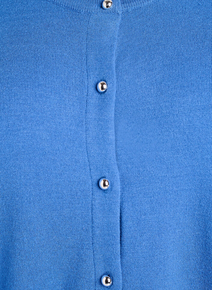 Cardigan with round buttons, Blue, Packshot image number 2