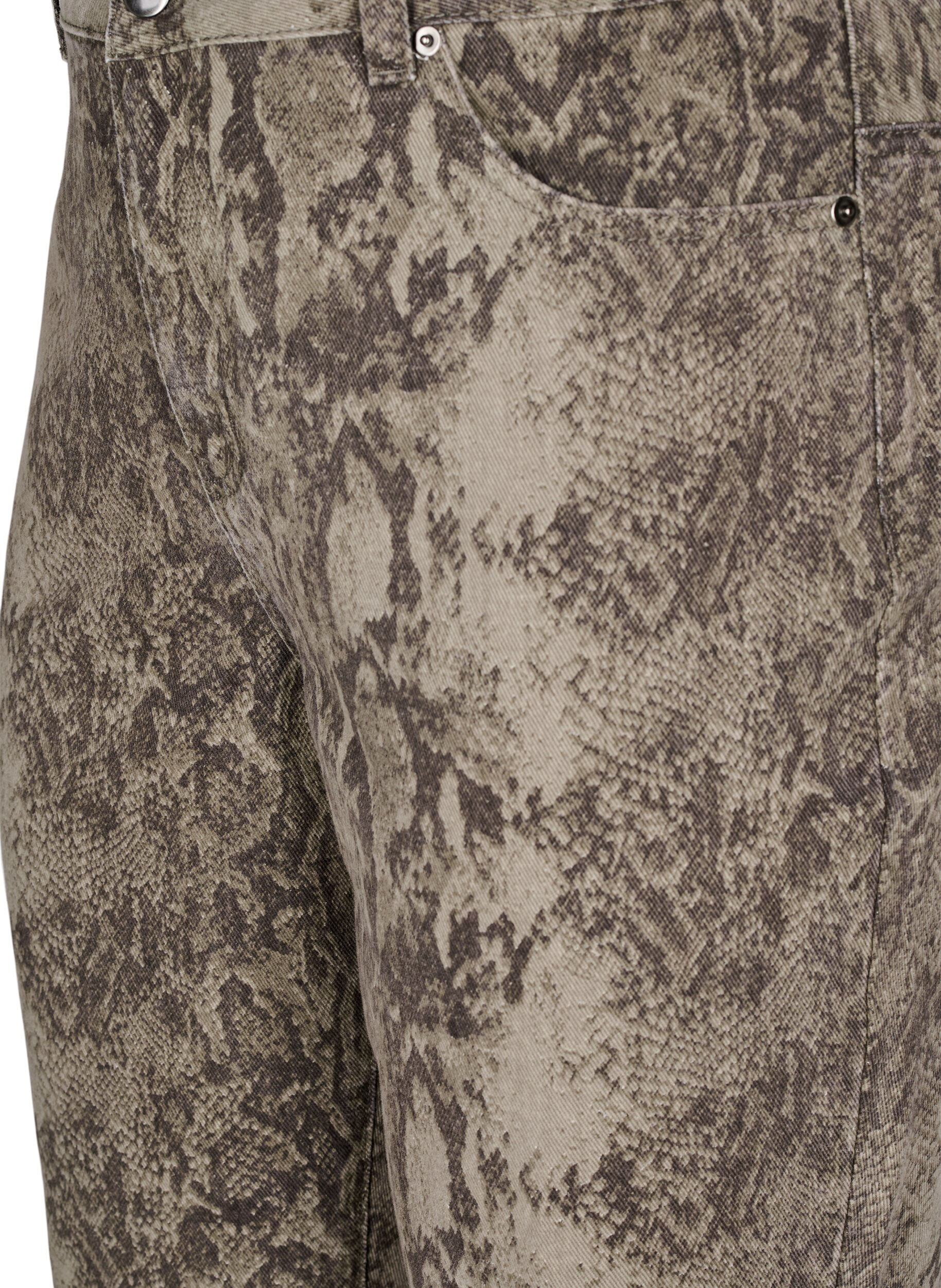Zizzifashion High-waisted Gemma jeans with snake print, Brown, Packshot image number 2