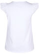 Organic cotton T-shirt with broderie anglaise, Bright White, Packshot image number 1