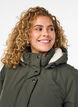 Lightweight padded parka with a teddy-lined hood, Green, Model image number 0