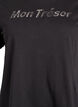 Cotton t-shirt with a decorative front detail, Black, Packshot image number 2