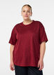 T-shirt with rhinestones and round neck, Dark Bordeaux, Model image number 0