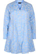 Dress with embroidered flowers and long sleeves, Light Blue, Packshot image number 0