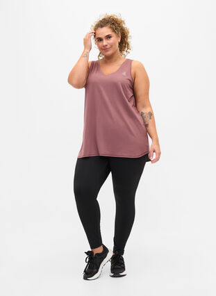 Sports top with V-neck, Rose Taupe, Model image number 2