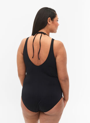 	 Swimsuit with underwire and string detail, Black, Model image number 1