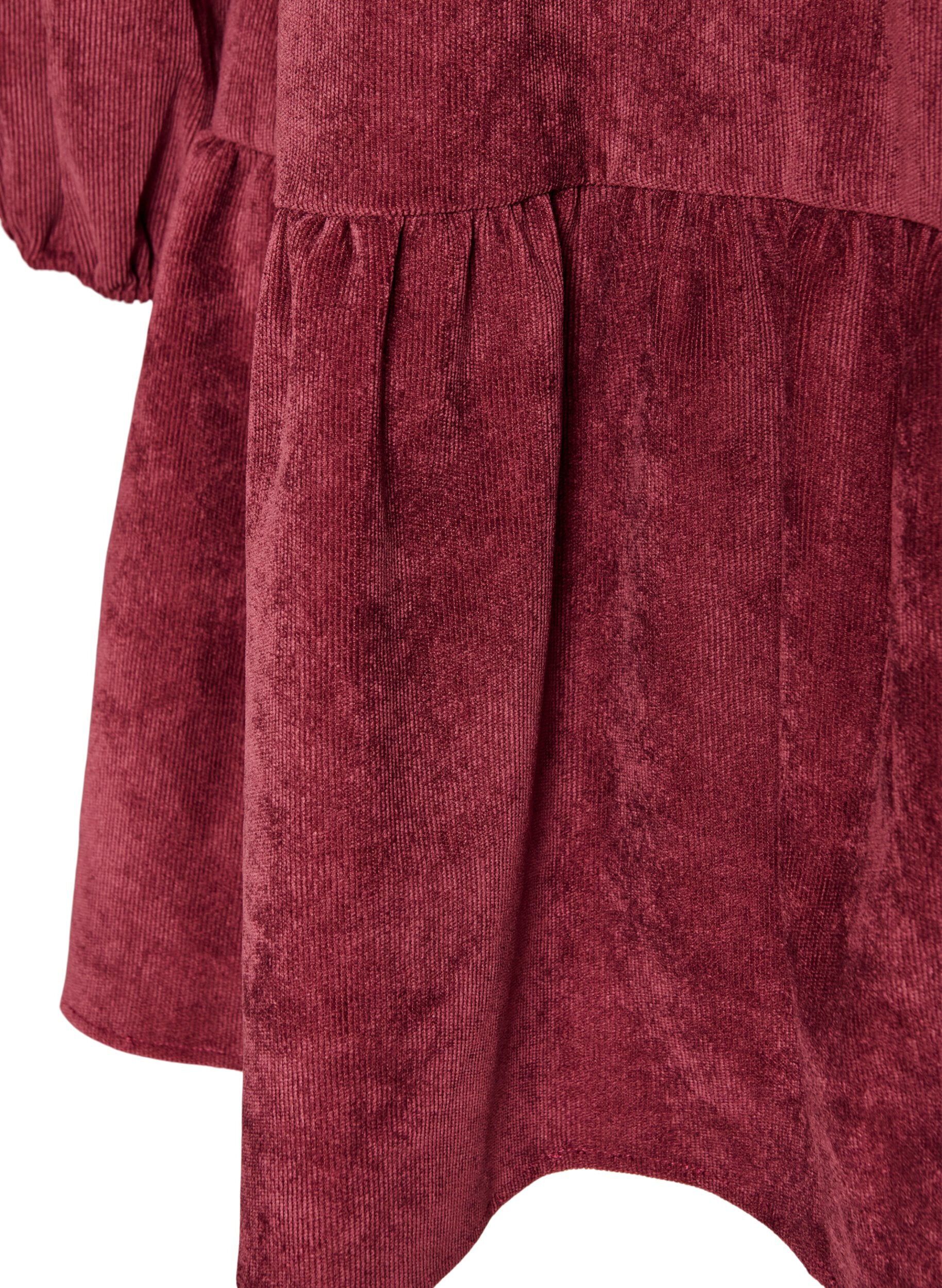 ZizzifashionCorduroy dress with A-line shape and stand collar, Red, Packshot image number 3
