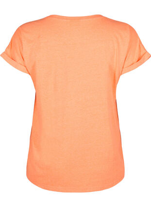 Neon colored cotton t-shirt, Neon Coral, Packshot image number 1