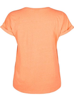Neon colored cotton t-shirt, Neon Coral, Packshot image number 1