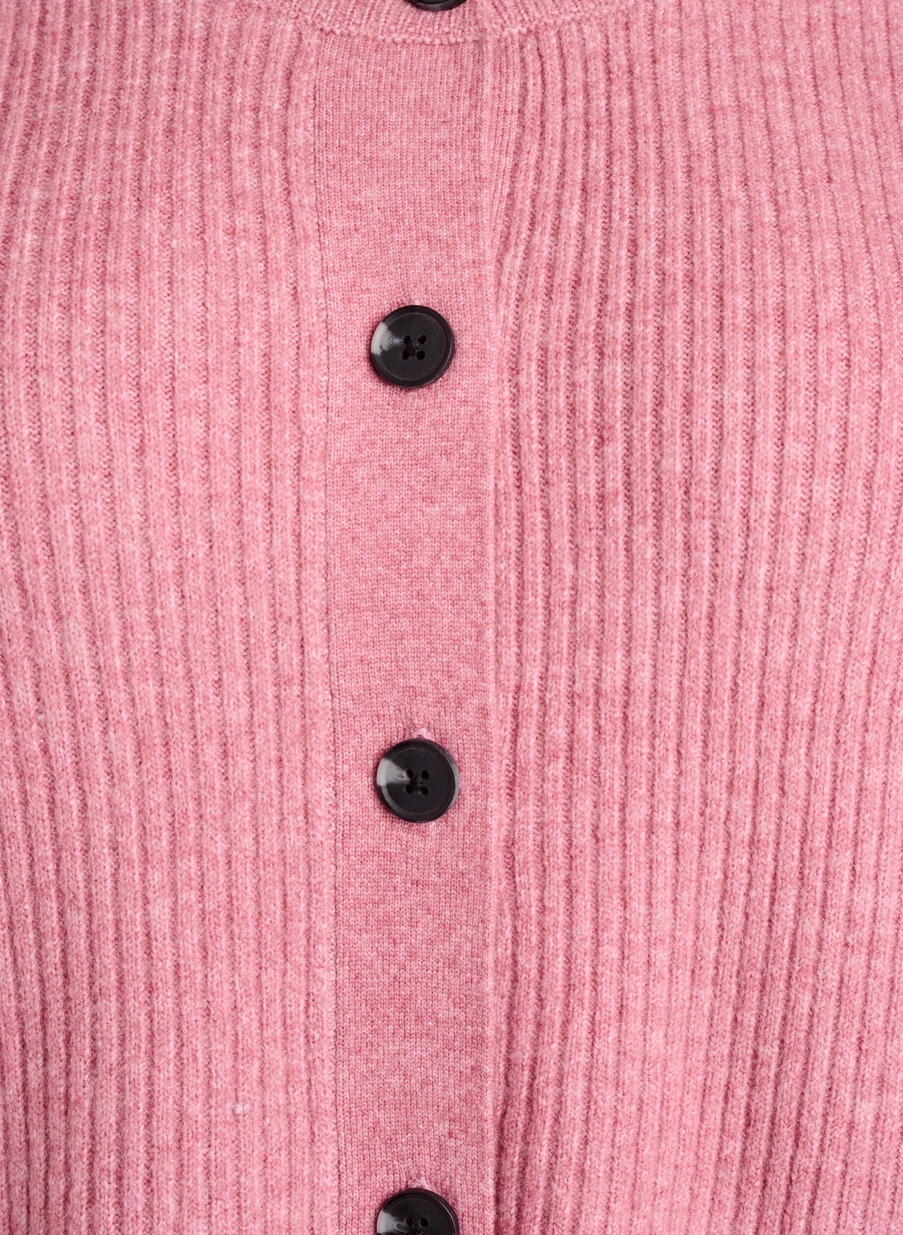ZizzifashionRibbed cardigan with buttons, Rose, Packshot image number 2
