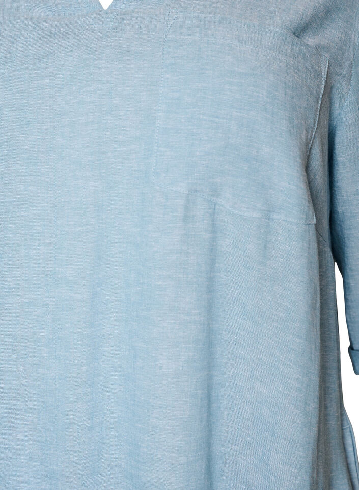 Linen and viscose tunic with A-shape, 2462, Packshot image number 2