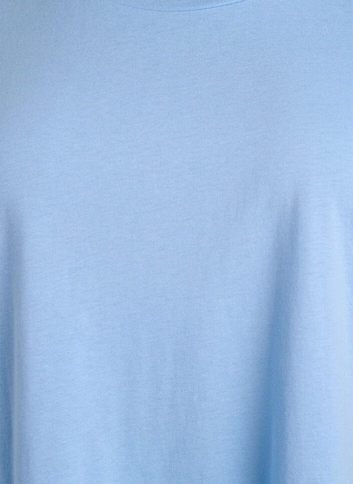 Short-sleeved cotton blend t-shirt, Light Blue, Packshot image number 2