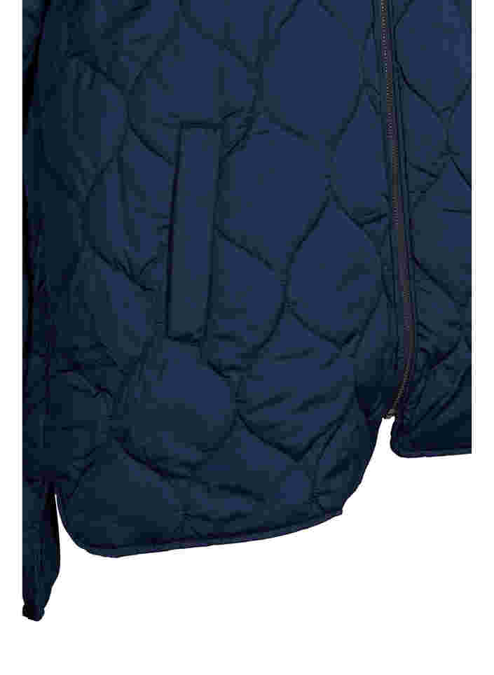 Quilted thermal jacket with zip, Navy Blazer, Packshot image number 3