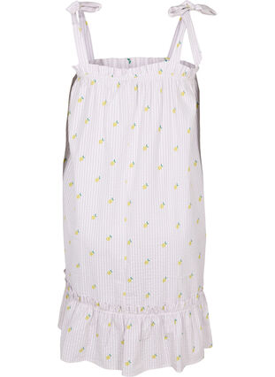 Beach dress in cotton with tie straps, Lemon Print, Packshot image number 1