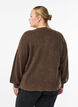 Cardigan in soft knit with gold-coloured buttons, Brown, Model image number 2
