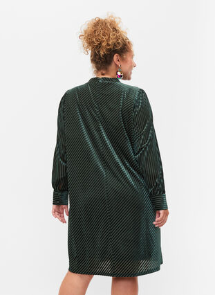 Textured dress in velour, Scarab, Model image number 1