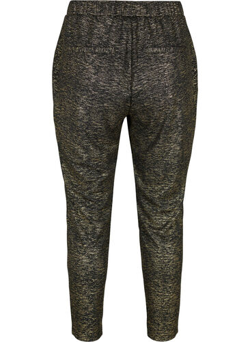 Maddison pants with gold color and pockets, Black w. Gold, Packshot image number 1