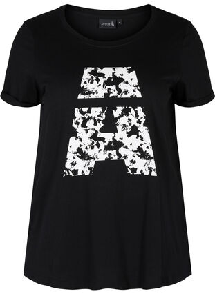 Training T-shirt with print, Black Big A, Packshot image number 0