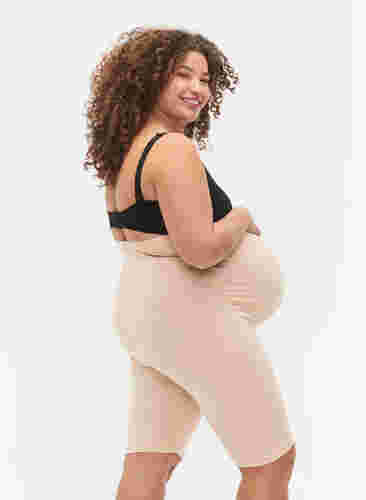 Cotton tight-fitting maternity shorts, Frappé, Model image number 1