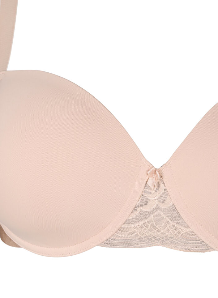 Moulded bra with mesh, Beige, Packshot image number 2
