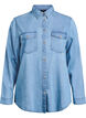 Denim shirt with chest pockets, Blue, Packshot image number 0