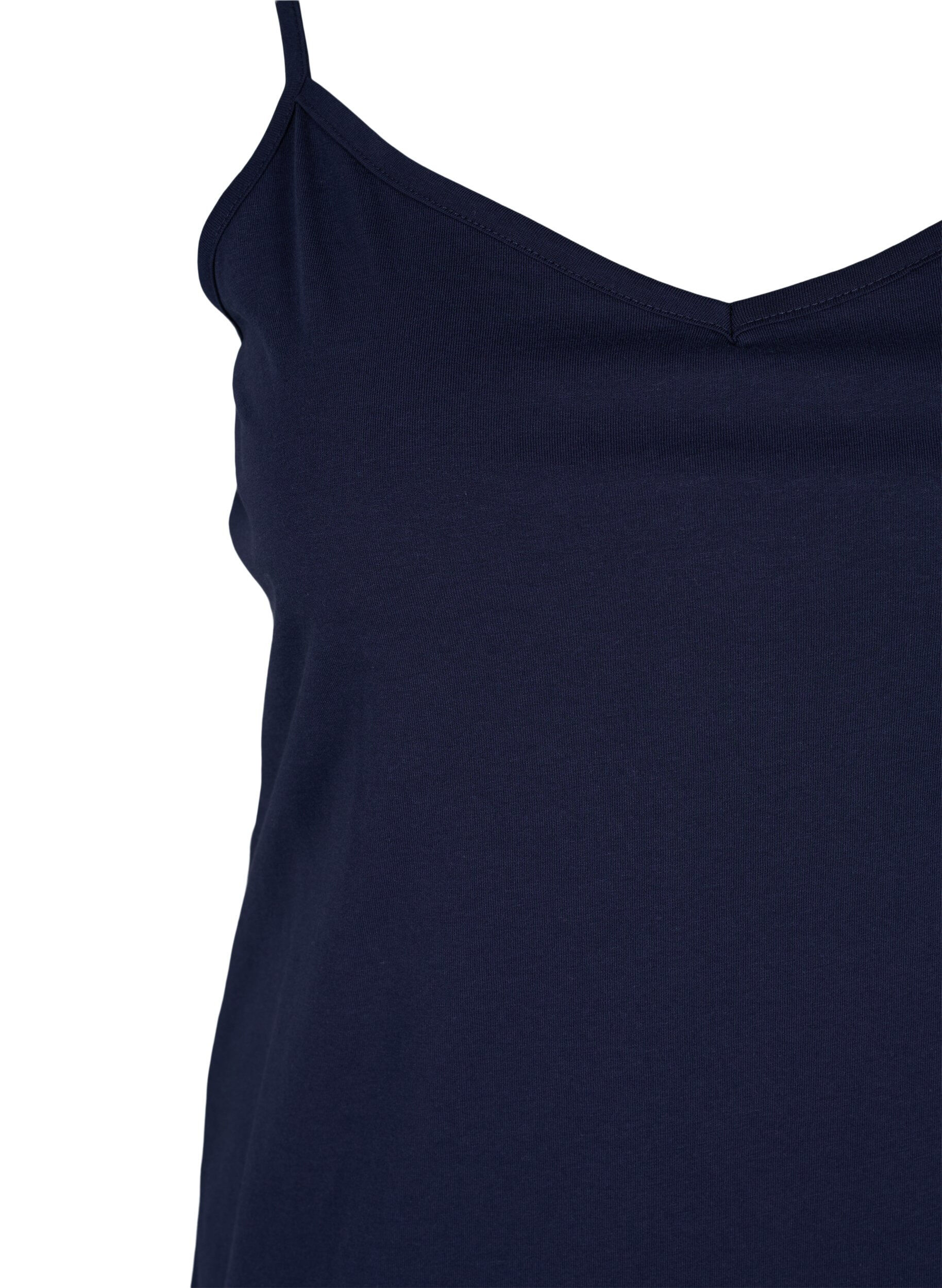 Zizzifashion Cotton basic top 2-pack, Navy B/B White, Packshot image number 2