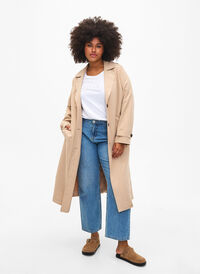 Long trench coat with belt, Nomad, Model