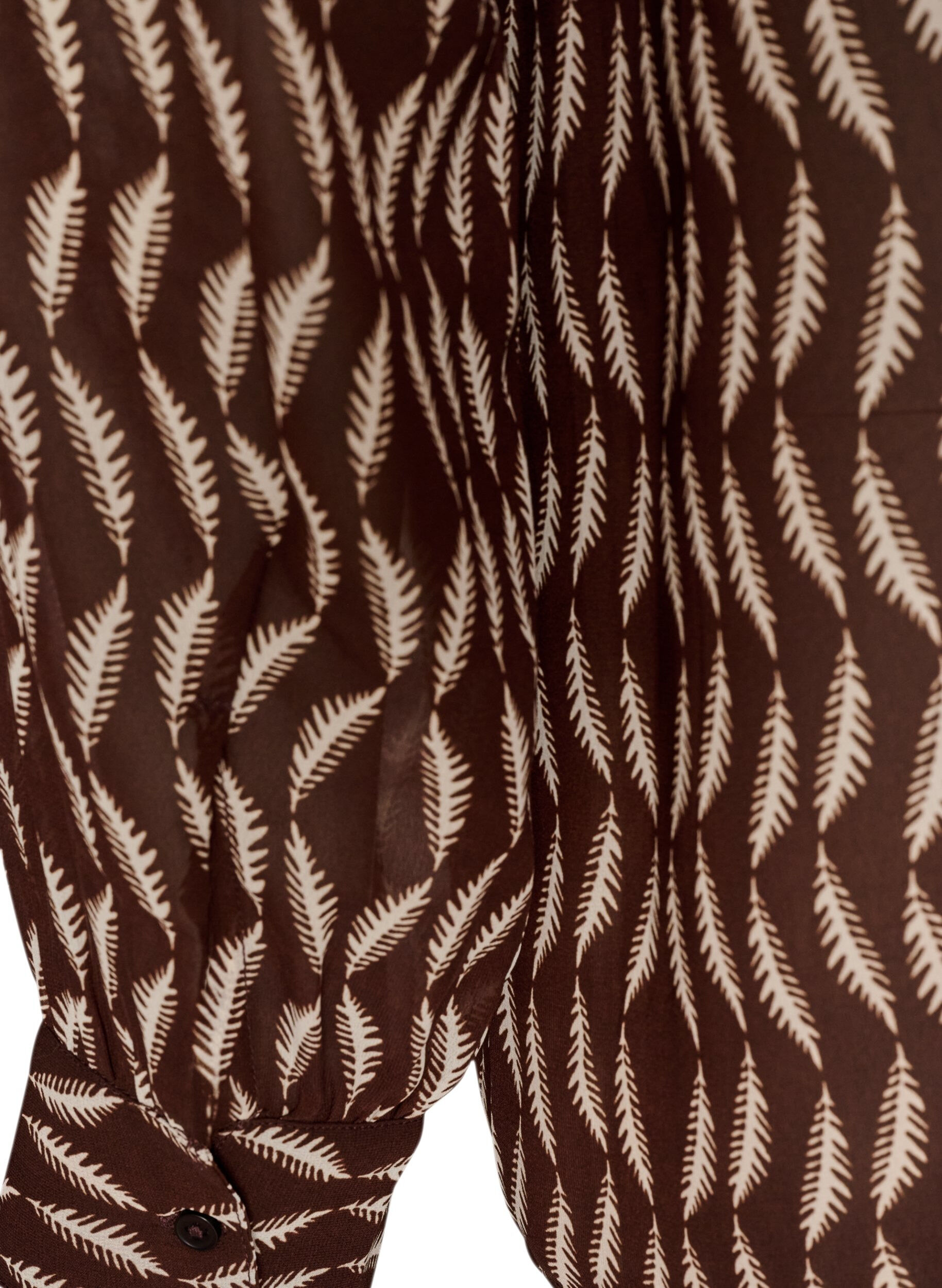 ZizzifashionBlouse with all-over print and short button placket, Brown, Packshot image number 3