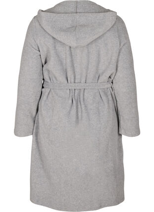 Bathrobe with hood and pockets, Grey, Packshot image number 1