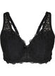 Bra with underwire, padding and lace, Black, Packshot image number 0