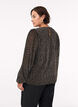 Party blouse with glitter stripes and long sleeves, Black, Model image number 2