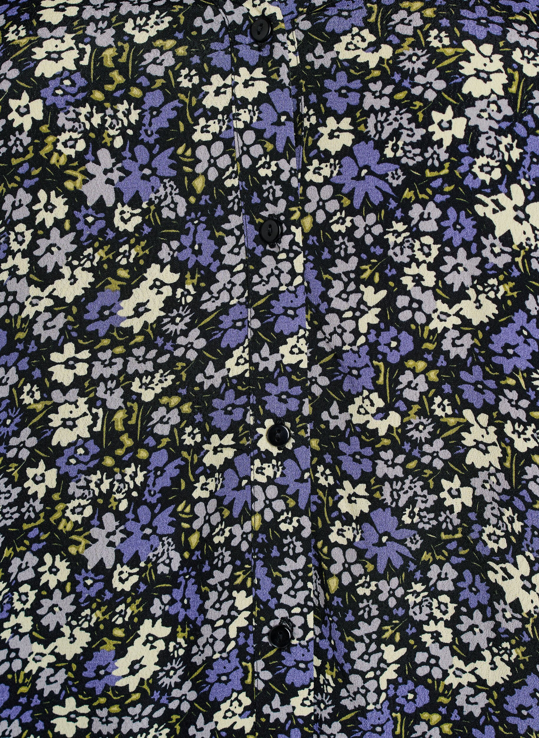 Zizzifashion Viscose blouse with print and button fastening, Black, Packshot image number 2