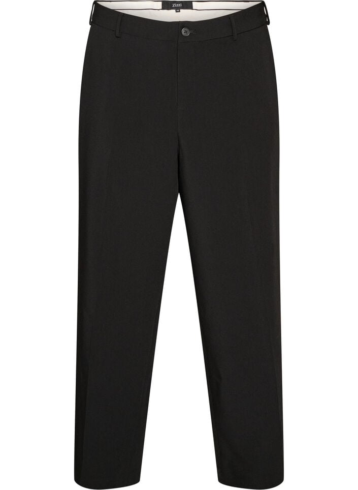 Tailored trousers with wide legs and high waist, Black, Packshot image number 0