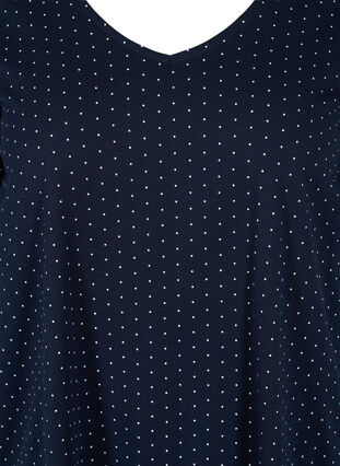 Short-sleeved cotton dress with a-shape, Night Sky Dots, Packshot image number 2