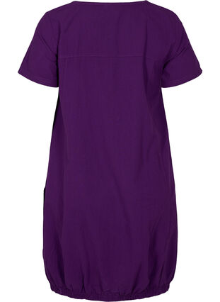 Short-sleeved cotton dress, Violet Indigo, Packshot image number 1