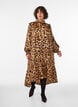 Dress with leopard print and ruffle details, Brown, Model image number 0