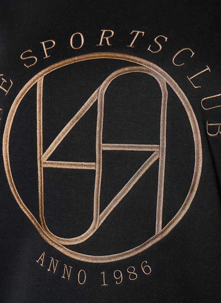 Sweatshirt with embroidered text, Black, Packshot image number 2
