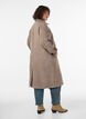 Long wool coat with a high collar and double-breasted design, Brown, Model image number 2