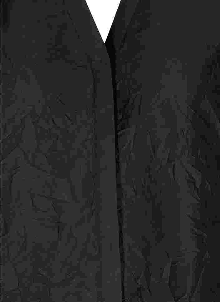 Textured jacket with v-neck, Black, Packshot image number 2