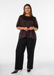 Satin blouse with bows and elbow-length sleeves, Brown, Model image number 1