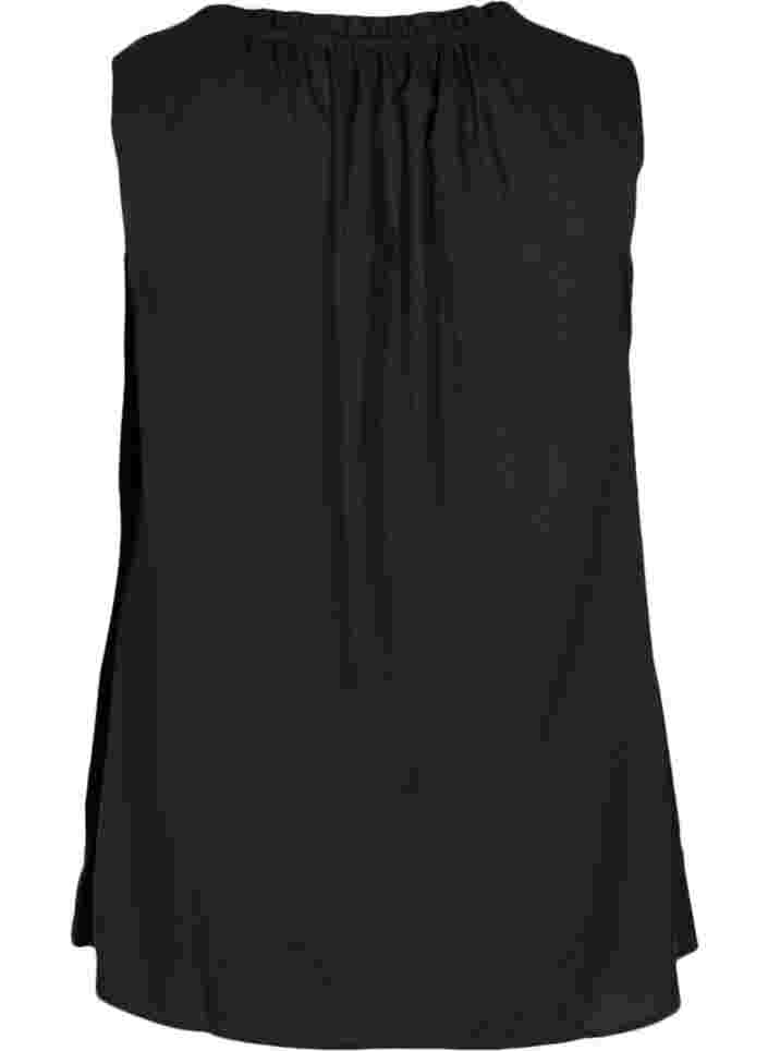 Viscose top with tie detail, Black, Packshot image number 1