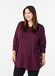 Knitted blouse with side buttons, Red, Model image number 0