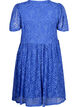 Short-sleeved lace dress with v-neck, Dazzling Blue, Packshot image number 1