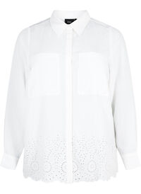 Viscose shirt with broderie anglaise
