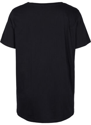 Oversize sleep T-shirt in organic cotton, Black Sleep, Packshot image number 1