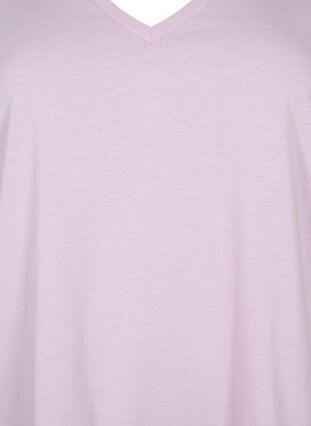 Short sleeve t-shirt with v-neckline, Lavender Frost, Packshot image number 2