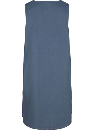 Sleeveless cotton dress with A-line cut, Vintage Indigo, Packshot image number 1