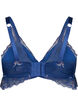 Lace bra with string detail and padding, Blue, Packshot image number 1