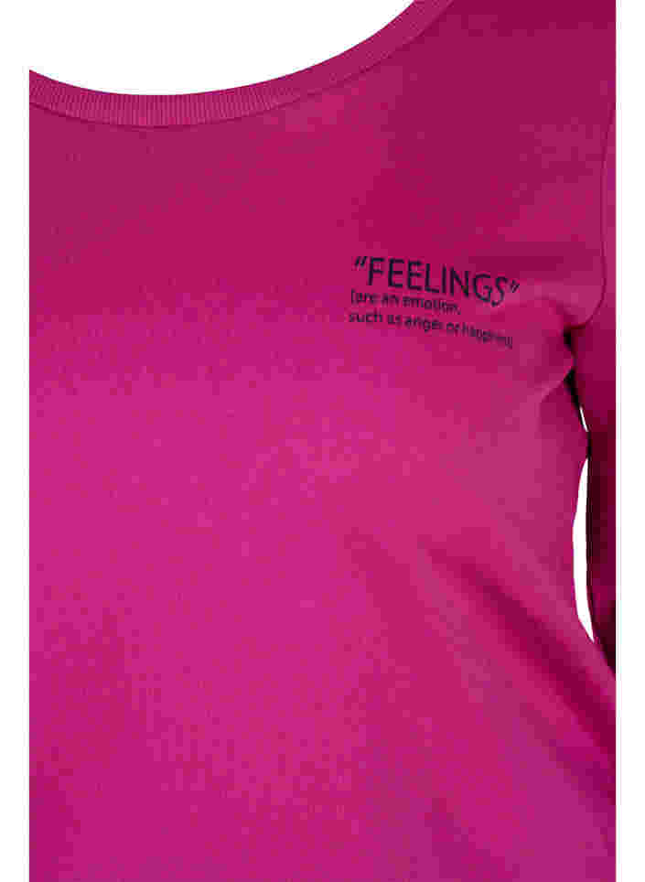 Cotton sweatshirt with text print, Festival Fuchsia, Packshot image number 2