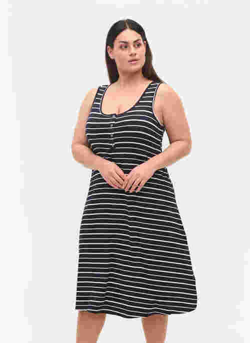 Striped viscose midi dress